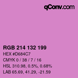 Color code: RGB 214 132 199 | qconv.com