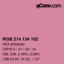Color code: RGB 214 134 162 | qconv.com