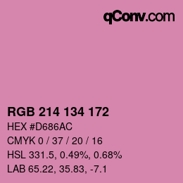 Color code: RGB 214 134 172 | qconv.com