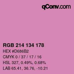 Color code: RGB 214 134 178 | qconv.com