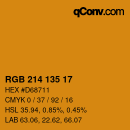 カラーコード: RGB 214 135 17 | qconv.com