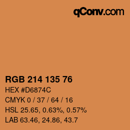 カラーコード: RGB 214 135 76 | qconv.com