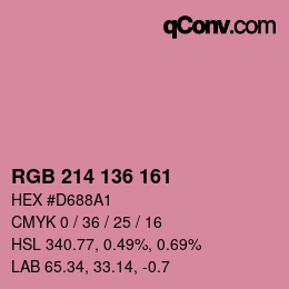 Color code: RGB 214 136 161 | qconv.com