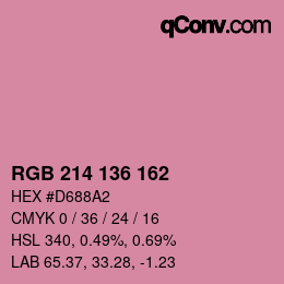 Color code: RGB 214 136 162 | qconv.com