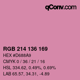 Color code: RGB 214 136 169 | qconv.com