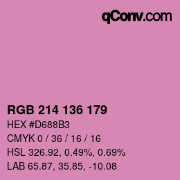 Color code: RGB 214 136 179 | qconv.com