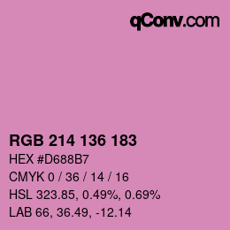 Color code: RGB 214 136 183 | qconv.com