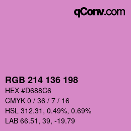 Color code: RGB 214 136 198 | qconv.com