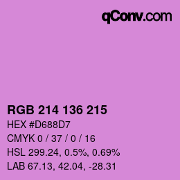 Color code: RGB 214 136 215 | qconv.com