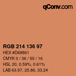 カラーコード: RGB 214 136 97 | qconv.com
