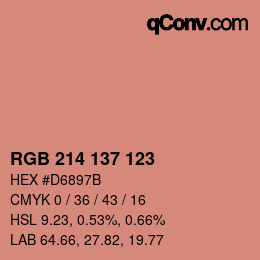 Farbcode: RGB 214 137 123 | qconv.com