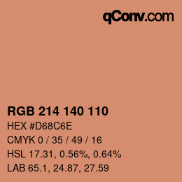 カラーコード: RGB 214 140 110 | qconv.com