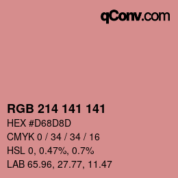 Color code: RGB 214 141 141 | qconv.com