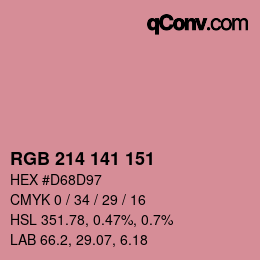 Código de color: RGB 214 141 151 | qconv.com
