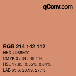 Color code: RGB 214 142 112 | qconv.com