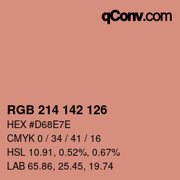 カラーコード: RGB 214 142 126 | qconv.com