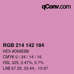 Color code: RGB 214 142 184 | qconv.com