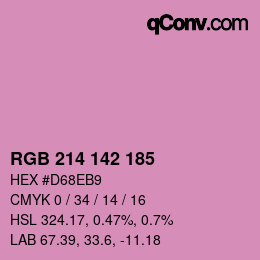 Color code: RGB 214 142 185 | qconv.com