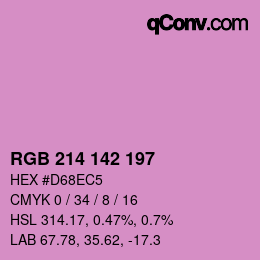 Color code: RGB 214 142 197 | qconv.com