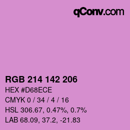 Color code: RGB 214 142 206 | qconv.com