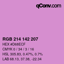Color code: RGB 214 142 207 | qconv.com