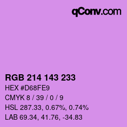 Color code: RGB 214 143 233 | qconv.com