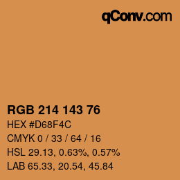 Color code: RGB 214 143 76 | qconv.com