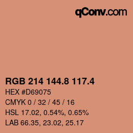 カラーコード: RGB 214 144.8 117.4 | qconv.com