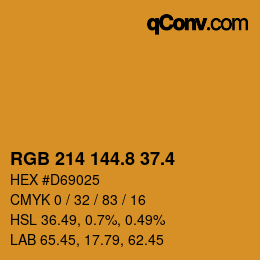 カラーコード: RGB 214 144.8 37.4 | qconv.com
