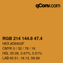 カラーコード: RGB 214 144.8 47.4 | qconv.com