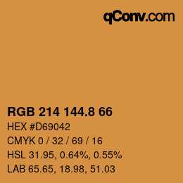 Color code: RGB 214 144.8 66 | qconv.com