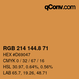 Color code: RGB 214 144.8 71 | qconv.com