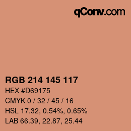 Color code: RGB 214 145 117 | qconv.com
