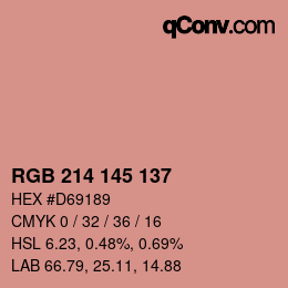 カラーコード: RGB 214 145 137 | qconv.com