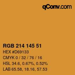 Color code: RGB 214 145 51 | qconv.com