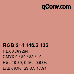 カラーコード: RGB 214 146.2 132 | qconv.com