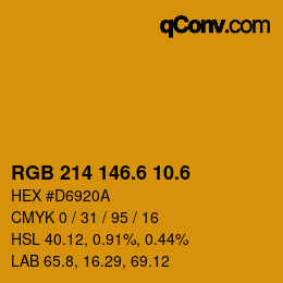 カラーコード: RGB 214 146.6 10.6 | qconv.com