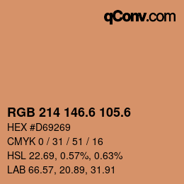 カラーコード: RGB 214 146.6 105.6 | qconv.com