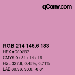 カラーコード: RGB 214 146.6 183 | qconv.com