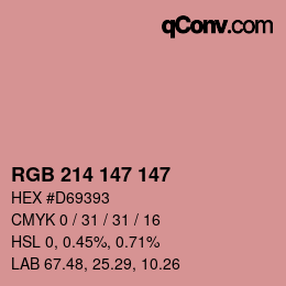Color code: RGB 214 147 147 | qconv.com