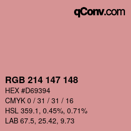 Color code: RGB 214 147 148 | qconv.com