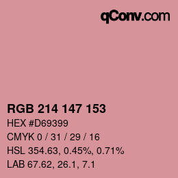 Color code: RGB 214 147 153 | qconv.com