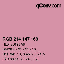 Color code: RGB 214 147 168 | qconv.com