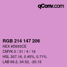 Color code: RGB 214 147 206 | qconv.com