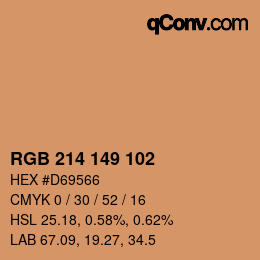 Color code: RGB 214 149 102 | qconv.com