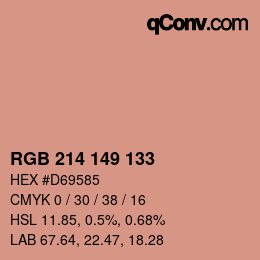 Color code: RGB 214 149 133 | qconv.com