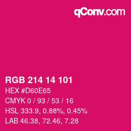 Color code: RGB 214 14 101 | qconv.com