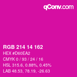 Color code: RGB 214 14 162 | qconv.com