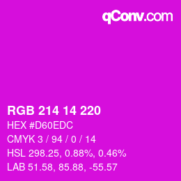 カラーコード: RGB 214 14 220 | qconv.com