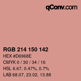 Color code: RGB 214 150 142 | qconv.com